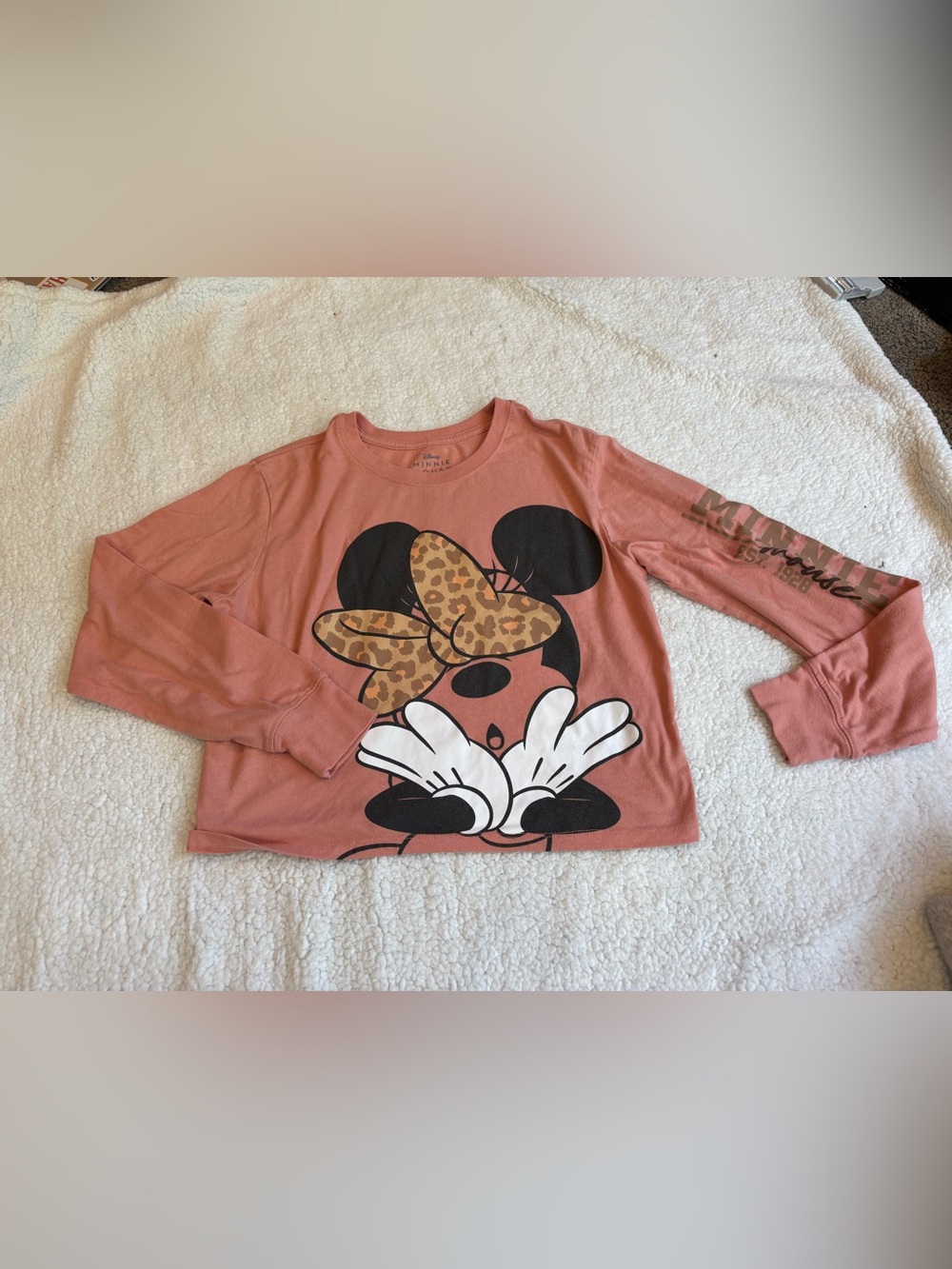 Disney Minnie Mouse Long Sleeve Graphic Top Medium